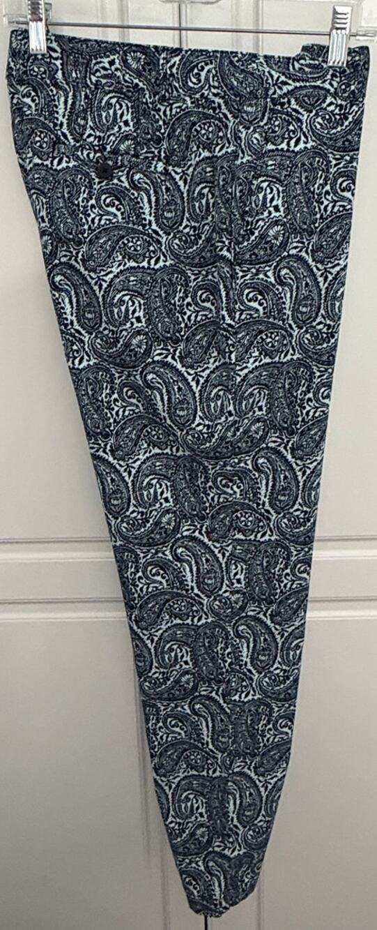 Talbots Petites Paisley Print Ankle Pants in Blue Women's Size 10P